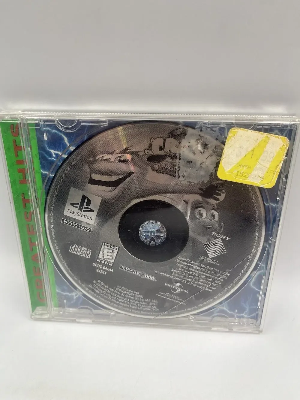 Crash Bandicoot Warped [Greatest Hits] - (PlayStation) PS1 Tested Case